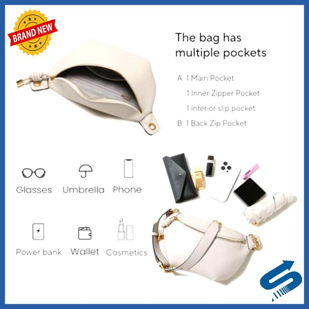 Genuine Leather Crossbody Fanny Pack Adjustable Strap Festival Travel Bag - Picture 3 of 7